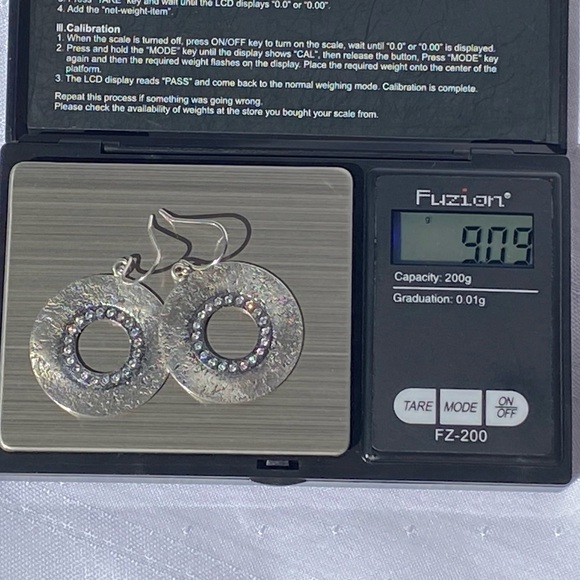 Silpada Sterling Silver CZ Circle Textured Dangle Earrings - Picture 11 of 12